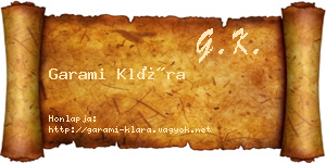 Garami Klára névjegykártya